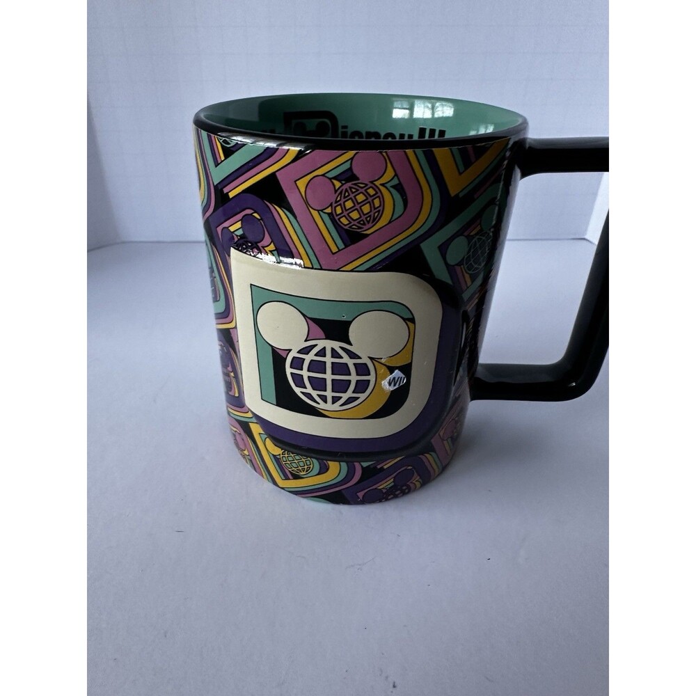Disney Parks Walt Disney Resort Retro Raised Logo Ceramic Coffee Mug 90s Vibe